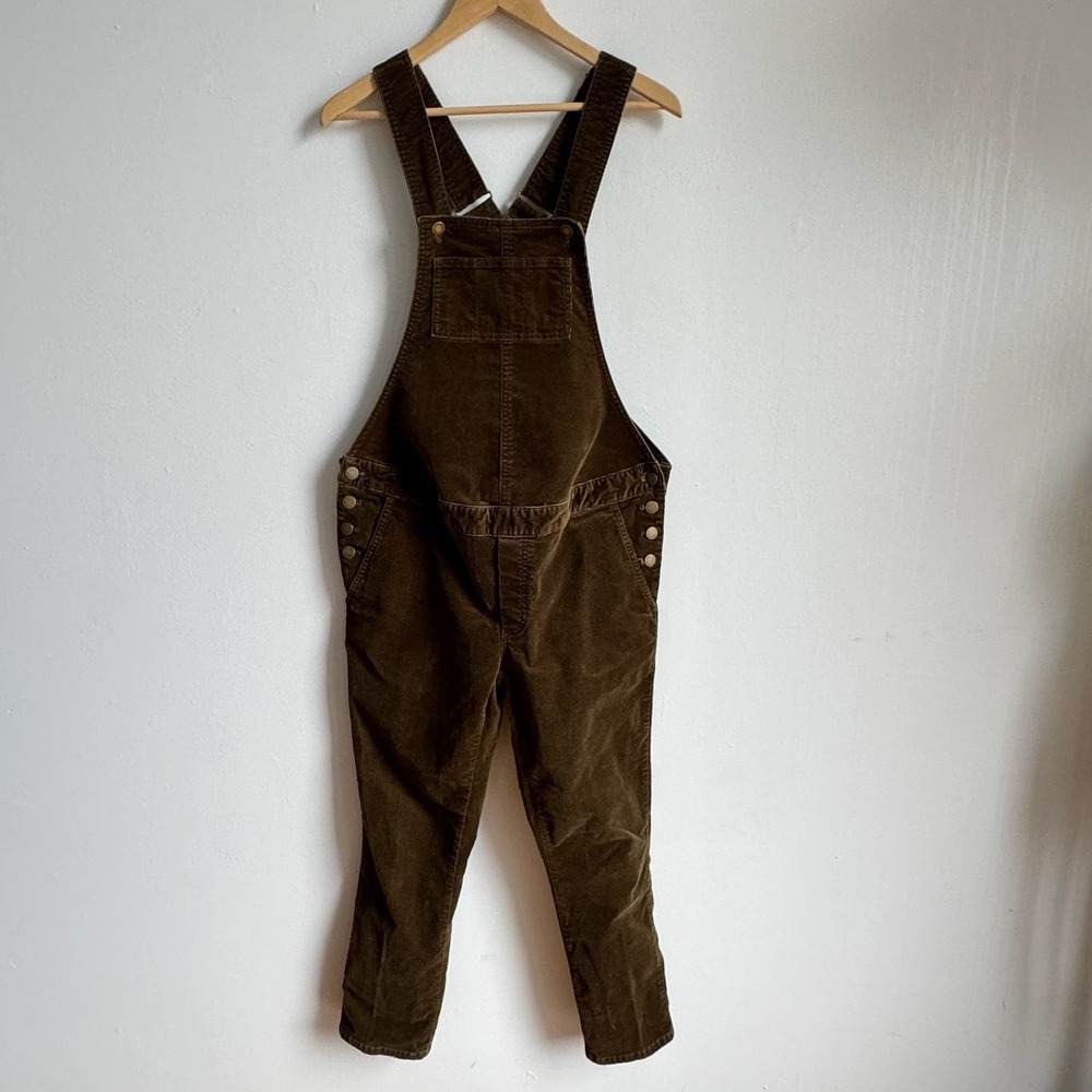 Hatch Olive Green Corduroy Overalls Jumpsuit